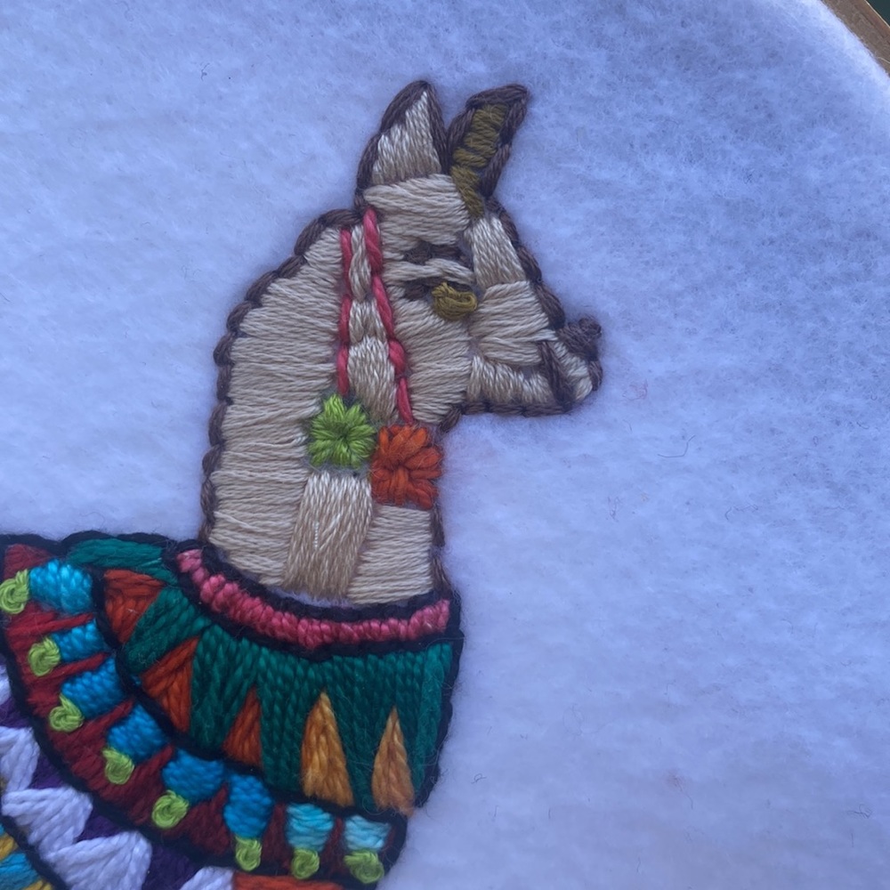 Hand Embroidered Llama - Picture 3 of 8